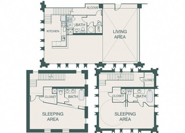 The Kirby - B5 - Penthouse 5 - 2 bedrooms - 1.5 baths