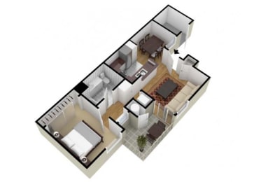 Rancho Floor Plan at Mirabella Apartments, Bermuda Dunes, 92203