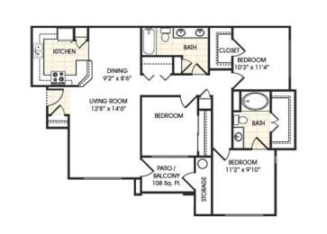 Luxury Floor Plan at Stonebridge Ranch Apartments, Chandler, Arizona