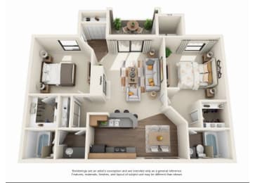 2 bedroom Classic | Two bedroom Two bathroom
