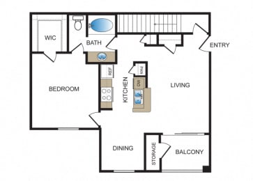 Floor Plan  A2 at Kensley Apartment Homes