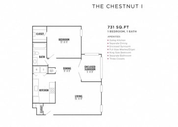 The Chestnut I FloorPlan at Rosemont Vinings Ridge, Atlanta, Georgia