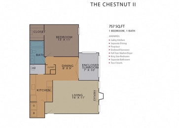 The Chestnut II FloorPlan at Rosemont Vinings Ridge, Atlanta, GA, 30339