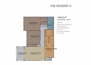 The Hickory II FloorPlan at Rosemont Vinings Ridge, Atlanta, 30339