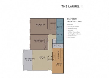 The Laurel II FloorPlan at Rosemont Vinings Ridge, Atlanta, 30339