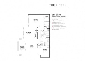 The Linden I FloorPlan at Rosemont Vinings Ridge, Atlanta, GA, 30339