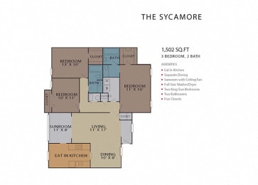 The Sycamore FloorPlan at Rosemont Vinings Ridge, Georgia, 30339