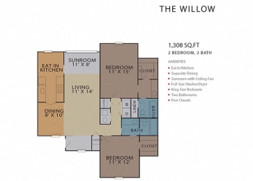 The Willow FloorPlan at Rosemont Vinings Ridge, Atlanta, Georgia