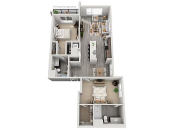 Baseline 158 3D floor plan B5 2 bedroom