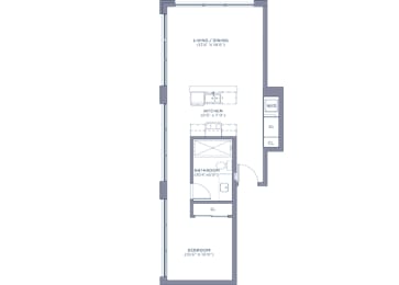 Large Studio Floor Plan at Shirt Factory Lofts, Connecticut