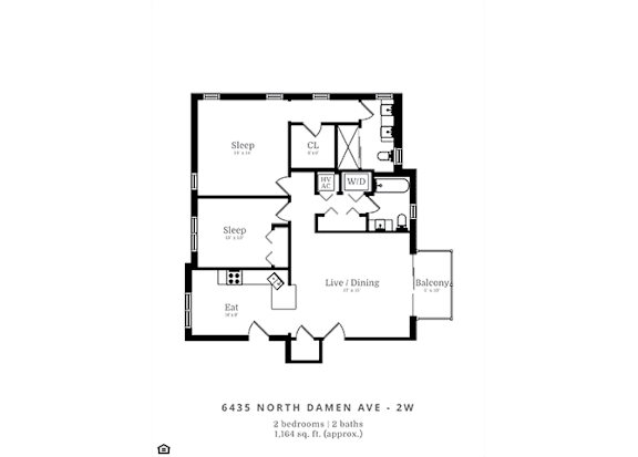 Floor Plan  2 Bedroom | 2 Bath (C2)