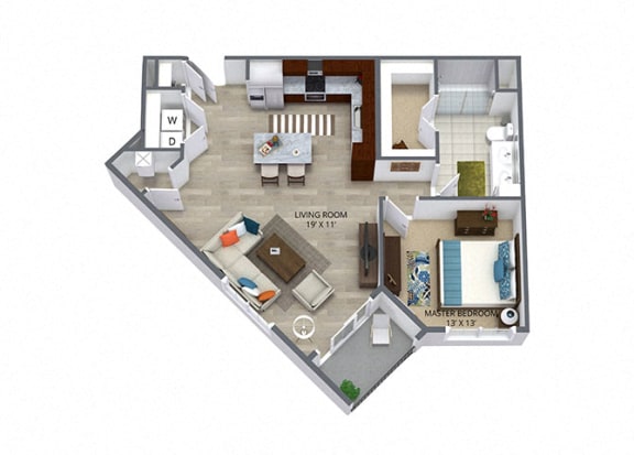 Floor Plan  Westwood Green 1 bed 1 bath 789 sqft