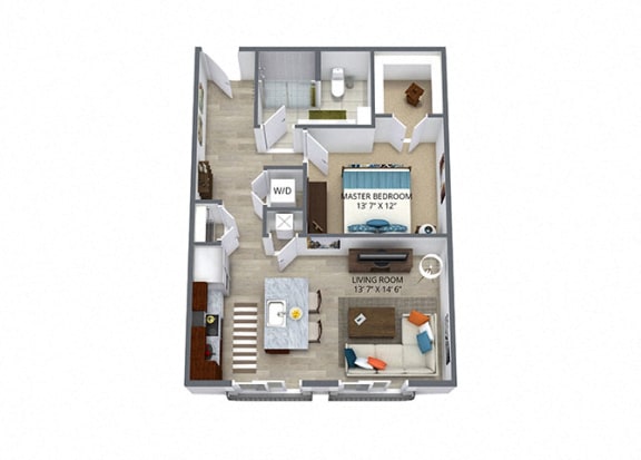 Floor Plan  Westwood Green 1 bed 1 bath 723 sqft