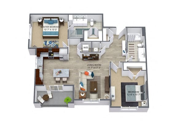 Floor Plan  Westwood Green 2 bed 2 bath 1125 sqft