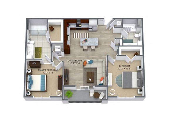 Floor Plan  Westwood Green 2 bed 2 bath 1057 sqft