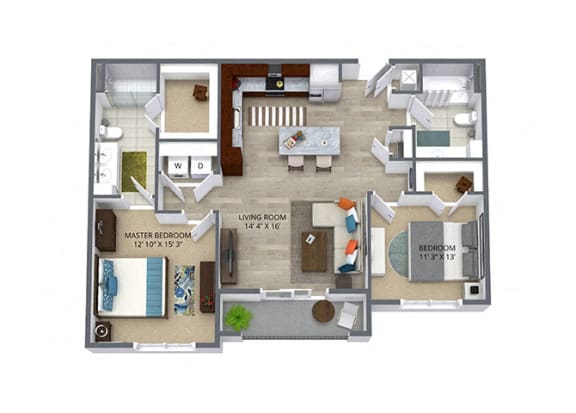 Floor Plan  Westwood Green 2 bed 2 bath 1075 sqft