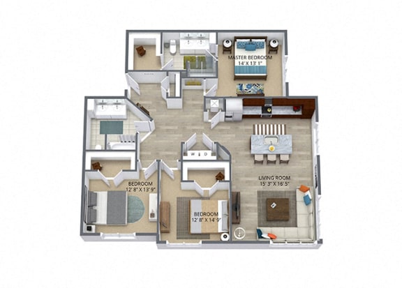 Floor Plan  Westwood Green 3 bed 2 bath 1496 sqft