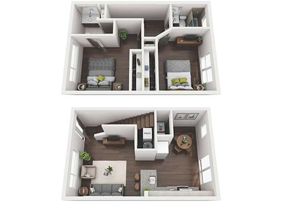Floor Plan  2x2 Townhome