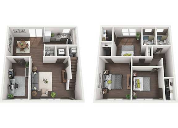 Floor Plan  3x2.5 Townhome
