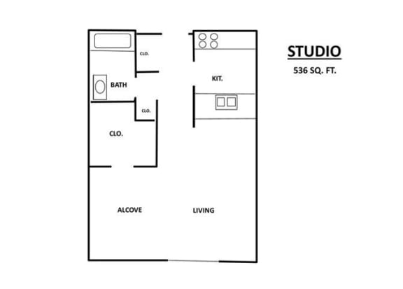 Floor Plan  Sunrise Courts Apartments Cambridge MN Studio Outline