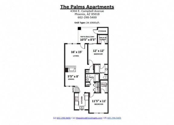 Floor Plan  2 bed 2 bath 1042 sq ft