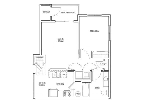 Floor Plan  1x1 floorplan at GATEWAY BY VINTAGE, Washington