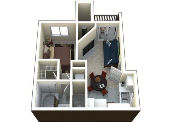 Floor Plan  1 Bed, 1 Bath, 533 sq. ft. A