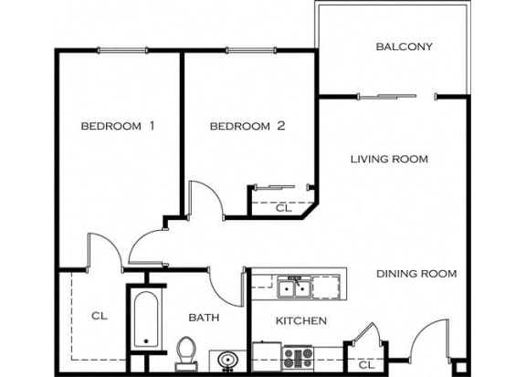 a floor plan of a house with a bedroom and a living room