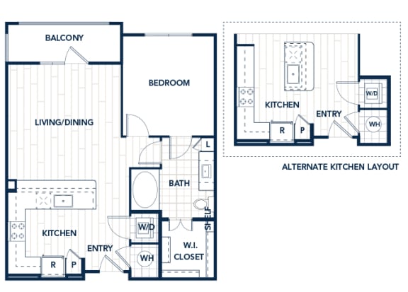 Juncture A1 floor plan 1 bed 1 bath 2D