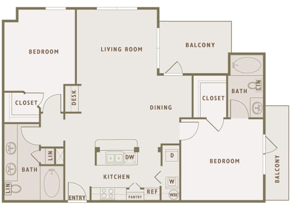 Monterra Las Colinas - B3 - 2 bedroom - 2 bath