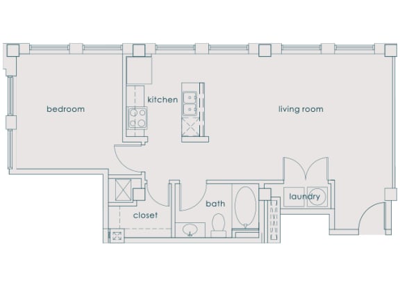 Main 3 Downtown - A6 (Landmark) - 1bed/1 bath - 2D