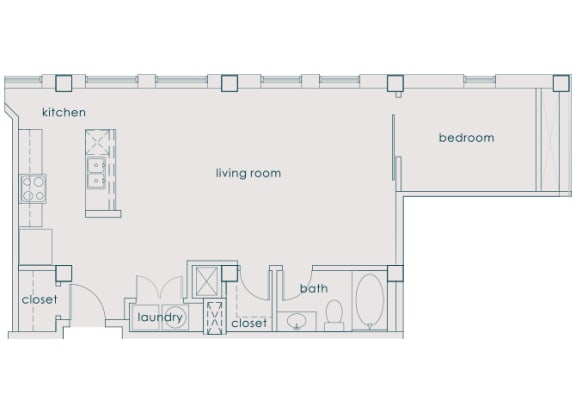 Main 3 Downtown - A7 (Landmark) - 1bed/1 bath - 2D