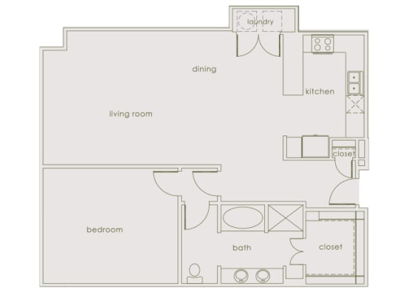 Main 3 Downtown - A4 (Tower) - 1bed/1 bath - 2D