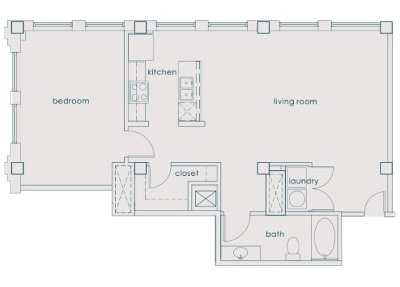 Main 3 Downtown - A8 (Landmark) - 1bed/1 bath - 2D
