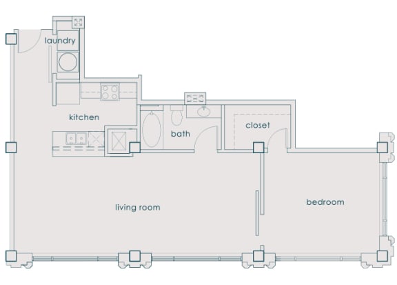 Main 3 Downtown - A9 (Landmark) - 1bed/1 bath - 2D