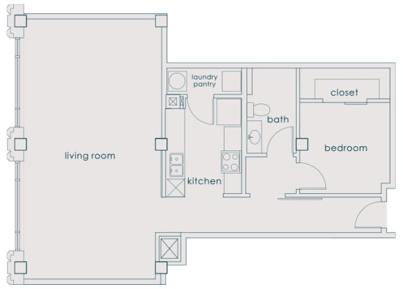 Main 3 Downtown - A10 (Landmark) - 1bed/1 bath - 2D