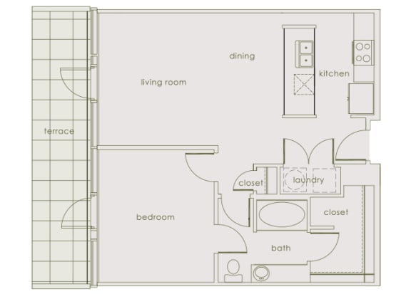 Main 3 Downtown - A2 (Tower) - 1bed/1 bath - 2D