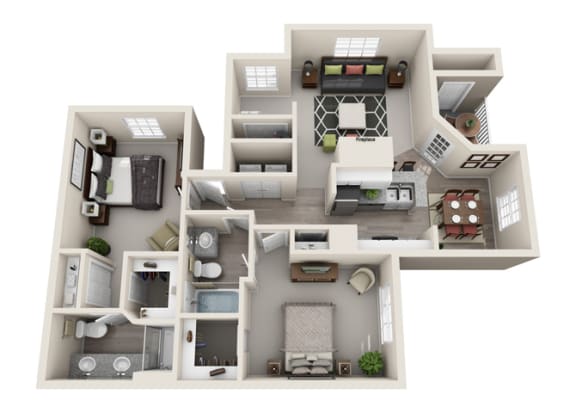 Sage Two Bedroom and Two Bathroom Floorplan Sage Two Bedroom and Two Bathroom Floorplan