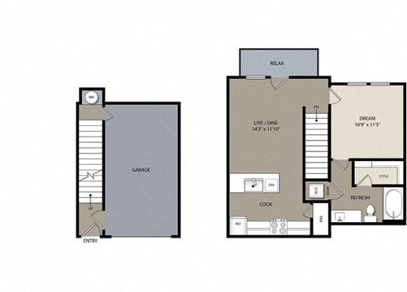 Carriage Unit A Floor Plan at Westerly Apartments, Colorado