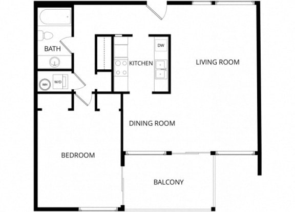 a floor plan of a living room with a kitchen and a dining room