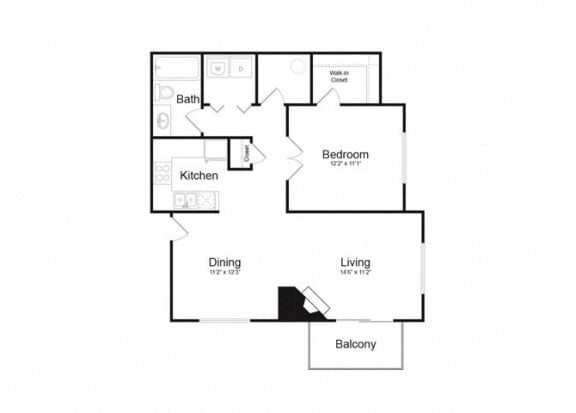 Floor Plan  C One Bed And One Bath Floorplan at Alvista Trailside Apartments, Colorado, 80110