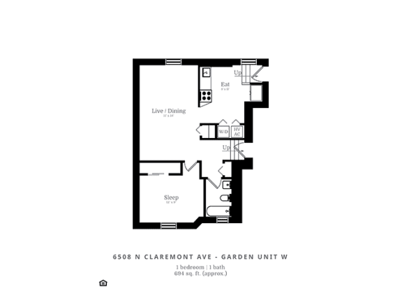 Floor Plan  1 Bedroom | 1 Bath (B4)