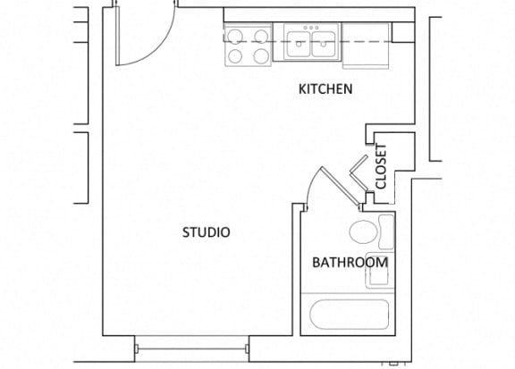 The Parkway Apartments - A1 - studio - 1 bath