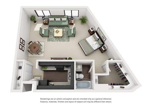 Floor Plan  one bedroom apartment floor plan overview