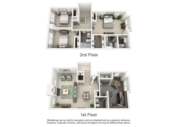 1000 Spalding Apartment Homes - 3 Bedroom 2 Bath Apartment
