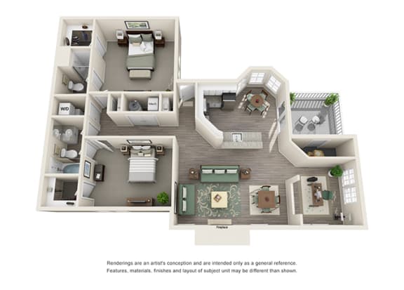 Floor Plan  Arcadia Apartment Homes - 2 Bedroom 2 Bath Apartment