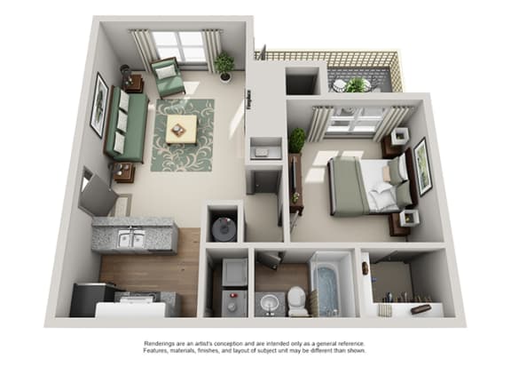 Crosstown at Chapel Hill Apartment Homes - 1 Bedroom 1 Bath Apartment Crosstown at Chapel Hill Apartment Homes - 1 Bedroom 1 Bath Apartment