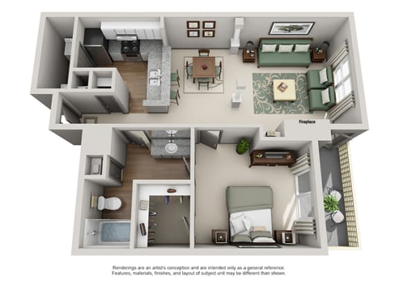 Crosstown at Chapel Hill Apartment Homes - 1 Bedroom 1 Bath Apartment Crosstown at Chapel Hill Apartment Homes - 1 Bedroom 1 Bath Apartment