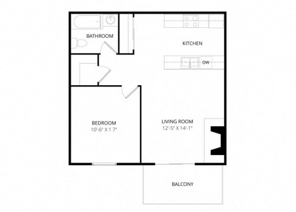 Floor Plan  Hillside Chalet Apartments - Floorplan