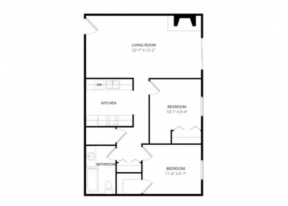 Floor Plan  Hillside Chalet Apartments - Floorplan